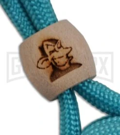 Monkey Knuts Knut Buster Neon Turquoise Keychain Lanyard W/ Wooden Barrel 5 Monkey Knuts Knut Buster Neon Turquoise Keychain Lanyard W/ Wooden Barrel -Best Knifes Shop monkey knuts teal detail large