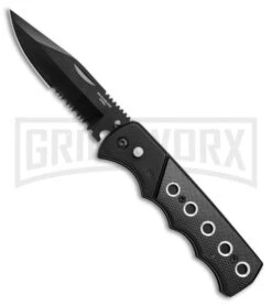 Orpheus Black Automatic Knife - Black Serr