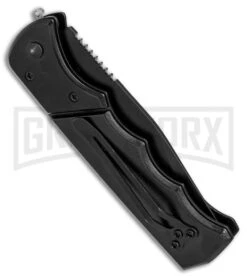 Orpheus Black Automatic Knife - Black Serr -Best Knifes Shop orpheus black auto black GA623BKD BP 6720 er side large