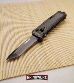 Schrade SCHOTF8TB Viper OTF Black Aluminum Assisted Knife - Tanto Black Plain -Best Knifes Shop schrade otf schotf8tb dl large