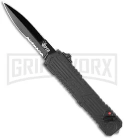 Schrade SCHOTF3BS Viper OTF Assisted Opening Knife - Black Serr