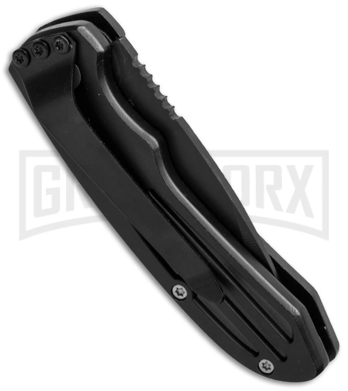 Smith & Wesson Extreme Ops SW40BS Mini Black Automatic Knife - Black Serr 4 Smith & Wesson Extreme Ops SW40BS Mini Black Automatic Knife - Black Serr - Image 2