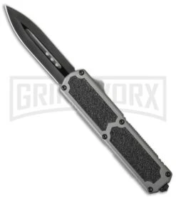 Titan Gray D/A OTF Automatic Knife - Dagger Black