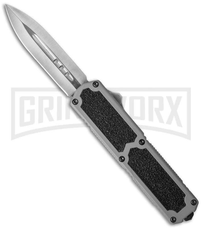 Titan Gray D/A OTF Automatic Knife - Dagger Satin Plain 3 Titan Gray D/A OTF Automatic Knife - Dagger Satin Plain